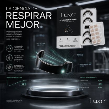 Dilatador Nasal Luxe - Tiras Nasales Magnéticas (4 niveles)